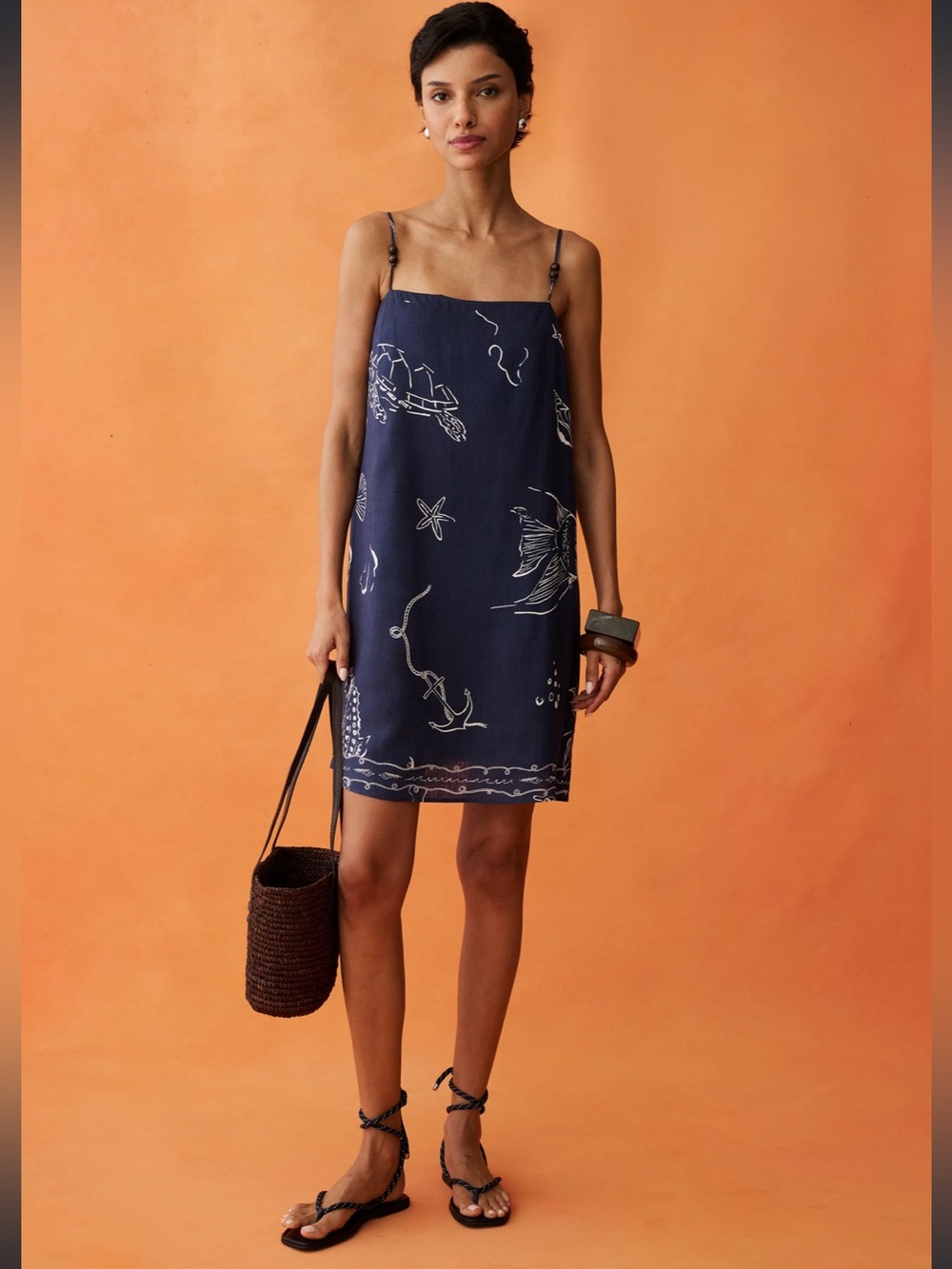 NWT ANAYA Bowie Ocean Life Beaded Strap Few Moda Dress 6
